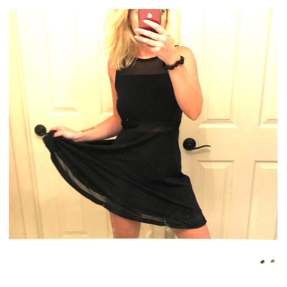 All black midi dress